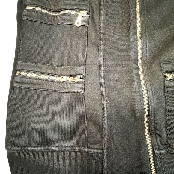 Citizens of Humanity Utility Vest Womens Large Black  Asymmetrical Zip Pockets - Picture 5 of 13